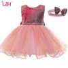 LZH Elegent Ragazze Del Bambino Backless Principessa Abito Per Ragazza Abiti Da Festa Bambini Costume di Carnevale Per Bambini Abiti 1-5 Anni 210329