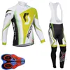 Scott Team Mens Ciclismo Mangas compridas Jersey 9d Bib Calças Conjuntos Respirável Roupas de Bicicleta Ao Ar Livre Sportwear Ropa Ciclismo Y21032509