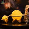 3d mesa noite luz lâmpada USB recarregável 13cm touch impressão de mesa de saturno decoração luzes com controle remoto para casa de cabeceira