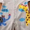 Lente en herfst babyjongen / meisje mooie giraffe print Jumpsuit voor 0-1 jaar 210528