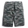 Camo Şort Kargo Erkek Askeri Kamuflaj Mavi Yeşil Sarı Gri Bermuda Erkek Moda Pamuk Diz Boyu Kısa Yarım Pantolon 210518
