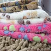 Pet Blanket Kennels Cute Paw Foot Print Dog Blankets Soft Flannel Sleeping Mats Puppy Cat Warm Bed Cover Sleep