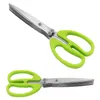 JA13 multifunctionele roestvrijstalen keukenmessen 5 lagen schaar sushi versnipperde Scallion Cut Herb Spices Scissor Cooking Tools Top Sel