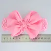 9 * 11 CM Solide Couleur À La Main Bowknot Élastique Bandeau Nouveau-Né En Mousseline De Soie Arcs Crochet Armure Bandeau Bébé Fille Chapeaux Photo Props