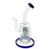 8.7 '' Glass Bong Anime Sticker Shisha Narghilè Dab Rig Fumo Pipa ad acqua Filtro Beaker Gorgogliatore con ciotola di tabacco