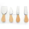 Kaas Gereedschap Mes Set Oak Handvat Vork Shovel Kit Graters Bakken Pizza Slicer Cutter Keukengereedschap DHL