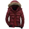 Winter Parka Men's Thick Coats Warm Fur Collar Hooded Jacket Mens Fashion Color Matching Overcoat Casual Winter Jackets Men 211025