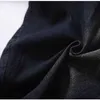 韓国ファッション女性ジーンズ弾性ウエストルーズホールビンテージデニムハーレムパンツパッチワークポケットリッピングジーンズ最高品質D116 210809