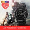 SKMEI män Sport Watch Pedometer Hjärtfrekvens Monitor Kalorier Counter 50m Vattentät LED Display Digital Watch Reloj Hombre 1180 x0524