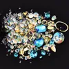 Metal Rhinestones for Nail Art Glitter Decorations Design Non Hotfix Stones Diamond AB Color Different Size Shape Jewelry