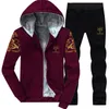 Heren Polyester Verdikking Trainingspakken Sweatshirt Sporting Fleece Gyms Spring Jas + Pants Casual Heren Track Suit Sportkleding Fitness