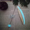 Luminous Feather Bookmark Creative Butterfly Meteor Shower Bookmarks Metal Estrela Estrela Estranha Artesanato Presente