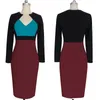Women's Suits & Blazers Women Elegant Optical Illusion Patchwork Long Sleeve One Piece Dress Suit Casual Work Office Business Party Bodycon