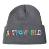 Trendy Men Women Knitted Hat Fashion Astroworld Pattern Embroidery Ski Warm Winter Beanie Skullies Cap Q0911