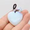 30mm Assorted heart natural stone Knot rope charms pendants for DIY jewelry making