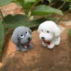 4 pièces bricolage beau mignon ornement jouet chien pendentif Figurines Animal Statue chiot Miniatures poupées pour animaux de compagnie artisanat jardin décor