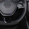 Coprivolante per auto in pelle scamosciata nera morbida fai-da-te per Volkswagen VW Golf 7 Mk7 Nuovo Polo Jetta Passat B8 Tiguan243v