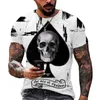 Fashion Poker Ace of Spades Playing Cards 3D Men's T-Shirt Summer Polyester Oversized T Shirt Streetwear Trendy Men Clothing Top