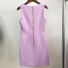 High Street Новейшее дизайнерское платье 2021 года Женские рукавочные кнопки львиного платья квадратное воротник 210320