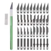 2021 HW366 antiderrapante metal escorregão faca ferramentas kit cortador gravar facas de artesanato + 40 pcs blades telefone celular PWB DIY reparação ferramentas manuais