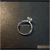 Kilka pierścienie JewelryHBP Fashion Luksusowe 925 Sterling Sier Ring Kobiet Proste Kwadratowe Cięcie Cięcie Cyrkon Pojedynczy Diament Mała rękojeści