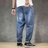 Vår sommar jeans män blå stor storlek 44 48 140 kg man rakt denim byxor byxor casual plus 5xl 6xl 7xl 210716