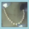 Colares de mi￧angas pingentes j￳ias de 10-11mm de colar de p￩rolas naturais brancas 18 polegadas 14k Gold Grow Womens Presente Drop entrega 2021 pb3yl