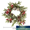 Decorative Flowers & Wreaths Creative Christmas Wreath Pinecone Berry Frosted Artificial Door For Ornaments Festival Decor Factory price expert design Quality