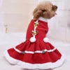 Dog Apparel 2021 Christmas Ornament Clothes Pet Dress Solid Color Coat Vest Pets Cat Warm Up Jacket Cute Puppy270E