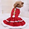 Vêtements pour chiens 2021 Ornement de Noël Vêtements pour animaux de compagnie Robe de couleur unie Manteau Gilet Animaux Chat Veste d'échauffement Mignon Puppy281P