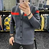 メンズセーター 2022 ソリッドカラーカーディガンジャケット男性ニットカジュアル V ネックルーズコート韓国カーキ黒グレービッグサイズ S-4XL
