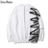UNA Reta Graffitiセーター男性秋のストリートウェアの服ヒップホッププルオーバーホール特大サイズ210812