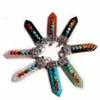 Natürliche Edelstein-Schwertform, kreative Anhänger-Halskette, 7-farbige Kristall-Chakren, Reiki-Heilschmuck, Amethyst-Rosenquarz, modischer Charm-Stein, hängendes Zubehör