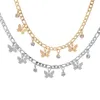 Chains Chic Butterfly Necklace Women Choker Figaro Chain Zircon Jewelry Gift Glamour Baroque Sweet Sparkling Sexy Necklaces