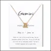 Pingente colares pingentes jóias 12 constelação com cartão de presente branco sinal do zodíaco correntes de ouro para homens mulheres moda bk drop entrega 20