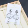 Luxe Perle Pendentif Boucles D'oreilles Chic Strass Boucle D'oreille Charme Double Lettre Boucle D'oreille Pour Les Femmes De Haute Qualité