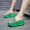 Zapatillas con cuñas ostentosas de cristal Multicolor para mujer