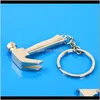 Sleutelhangers Mode Drop Delivery Autosleutelring Klauwhamer Hanger Sleutelhanger Keten Keyfob Metalen sleutelhanger Creatief interieur Aessories Persona