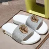 Luxus Strassestone Pantoffeln Sommer Neue Paare Flip Flops Marke Designer Leisure Beach Slipper Männliche Chaussure Homme Luxe Marque T6