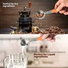 Ölçme Bardak Kaşık Seti Paslanmaz Çelik Kupası Kaşık Pişirme Çay Kahve Mutfak Araçları Silikon Kolu Ile 210615