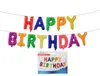13 pièces lettre joyeux anniversaire fête décoration coloré ballon bleu rose doré argent feuille ballons