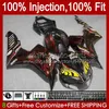 OEM هيكل السيارة ل Honda Injection CBR-1000 CBR 1000RR 1000 CC Red Flames RR 2006-2007 هيئة 59NO.182 CBR1000 RR CBR1000RR 06 07 CBR1000-RR 1000CC 2006 2007 Fairing Kit