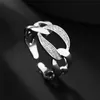 Dropship D08 Simple Diamond Rings med justerbar öppning Personlig designband Ring Gold Silver 2Colors för män Women5218851