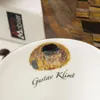 Copas de platillos Klimt Classic Kiss Design Taza de café y platillo de té Hueso de cerámica China Set