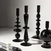 Candle Holders Modern Glass Candleholder Retro Home Living Room Black Table Romantic Candlelight Creative Decoration Ornaments