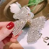 Pearl Clip Temperament Rhinestone do włosów Koreańskie kolorowe kobiece kaczka Bow Student Hair Accessories Clips Barrettes