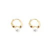 Hoop Huggie Vintage French Pearl Earrings Female Cute Temperament Wedding For Women Korean Fashion Small Round Earring6955015