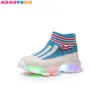 Size 21-30 Children LED Shoes for Boys Glowing Sneakers for Baby Girls Toddler Shoes with Light up sole Luminous Sneakers tenis G1025