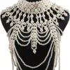 Miwens Luxury Simulerade Pearl Body Chains Smycken För Kvinnor 2021 Unikt Bröllopsbröllop Present Big Statement Smycken Varumärkesdesign