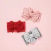 4PCS Big Ruffle Bow Nylon Headband szerokie turban dla niemowląt super miękkie szyfonowe ręcznie robiono wiązane niemowlę.